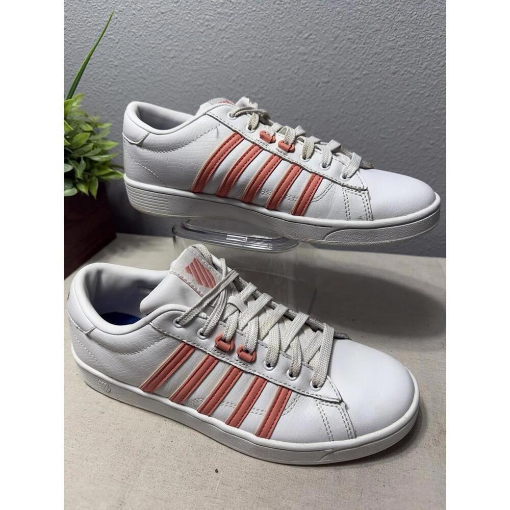K-Swiss White and‎ Red Classic Sneakers SZ 9